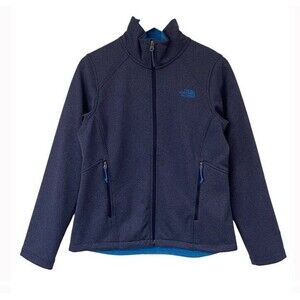 The North Face Jacket Blue Canyon Wall Lined Zipper Pockets Mock Neck Medium EUC